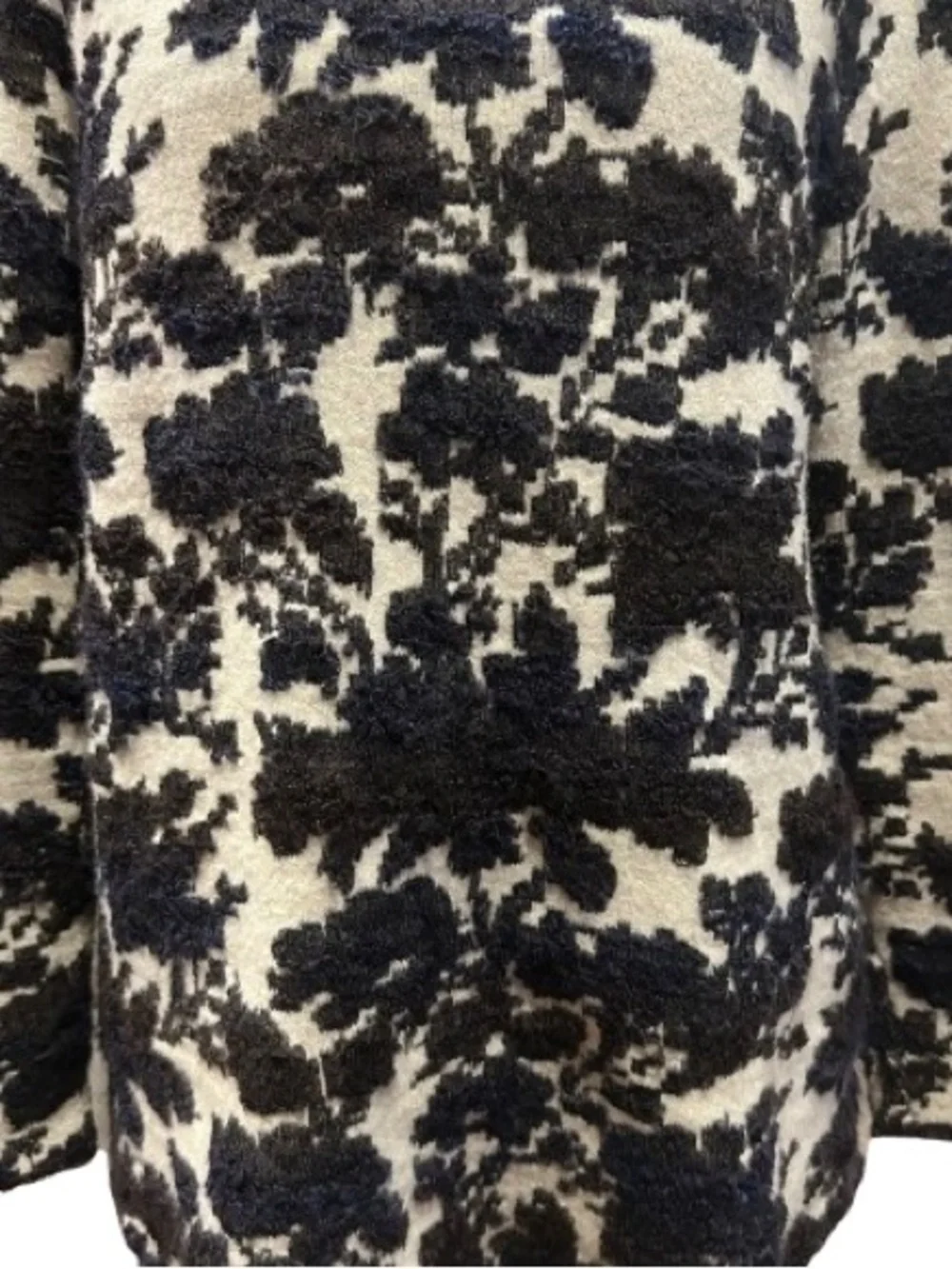 Tory Burch Floral Mohair Jacquard Blend Sweater Quiet Luxury Size M
